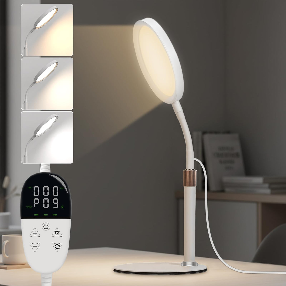 Lámpara YKoliron para terapia de luz en escritorio con 10000 lux