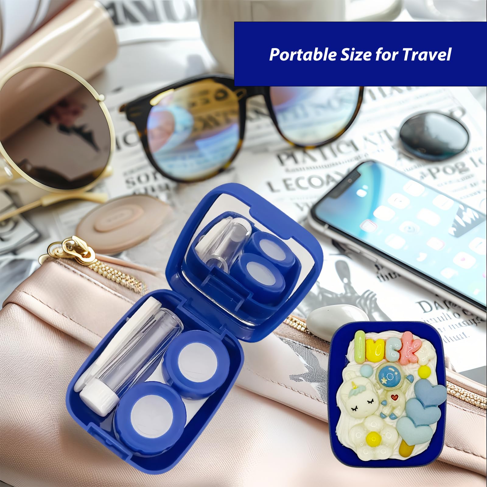 Diseño lindo hecho a mano, estuche compacto para viaje