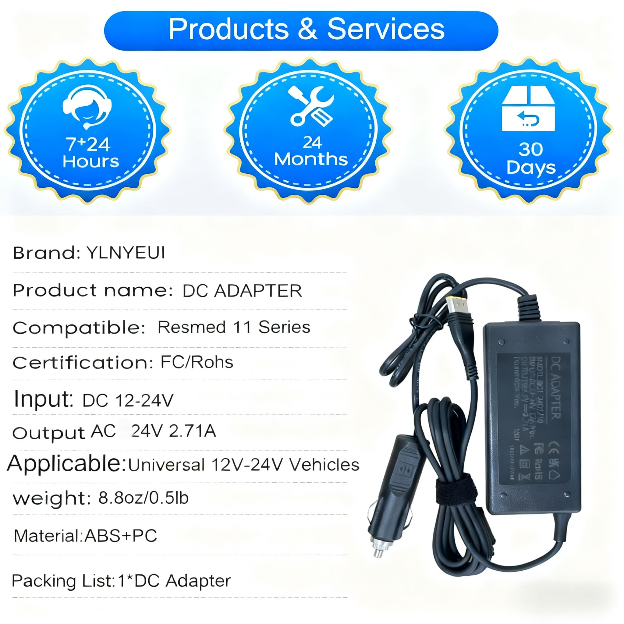 Salida 24V 2.71A para AirSense 11 durante trayectos