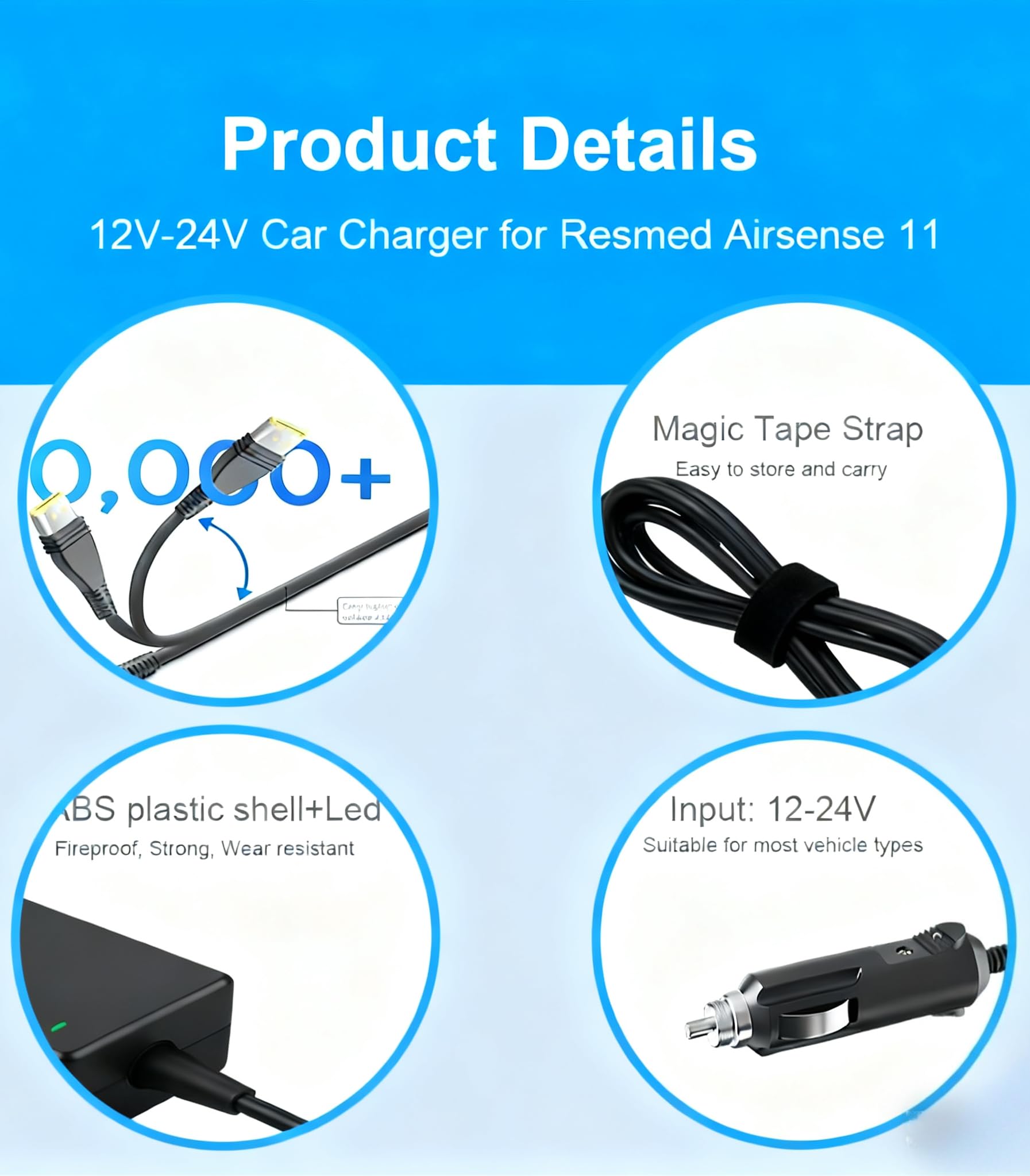 Compatibilidad universal con vehículos 12V-24V para coche, RV y camión