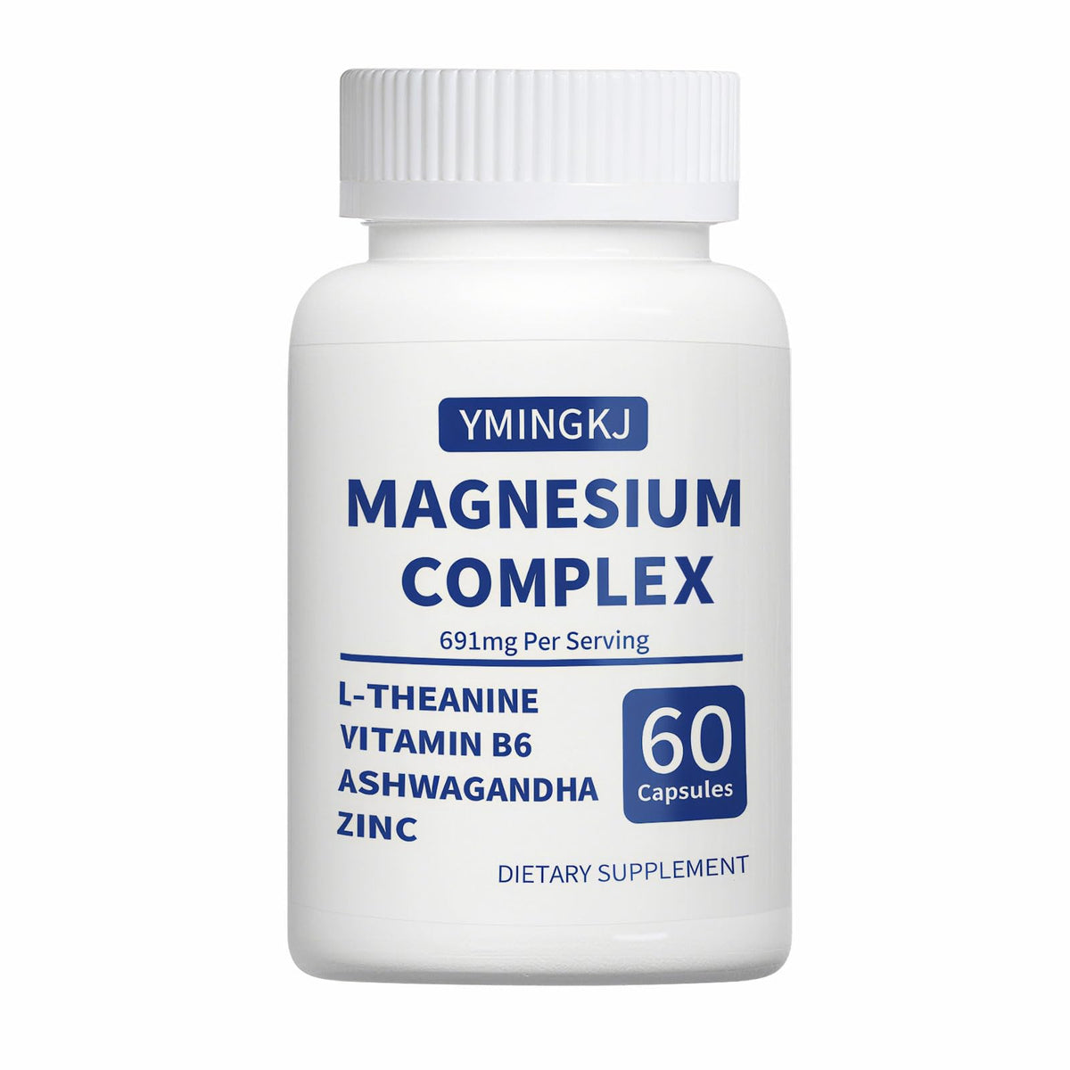 Botella YMINGKJ Magnesium Complex para uso diario y relajación muscular.