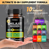 YMINGKJ Shilajit con ashwagandha y ácido fúlvico, mezcla de nutrientes.