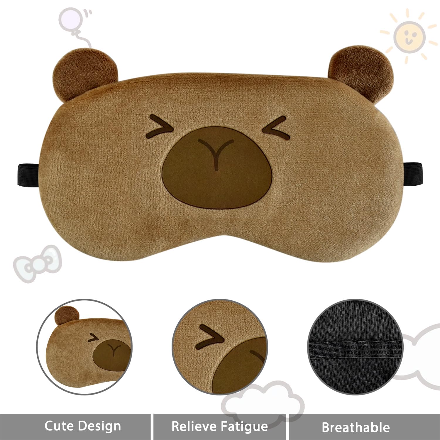 Ynaize diseño capibara, peluche suave para viajes y descanso nocturno.
