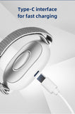 Carga por USB para usar en cualquier momento y lugar.