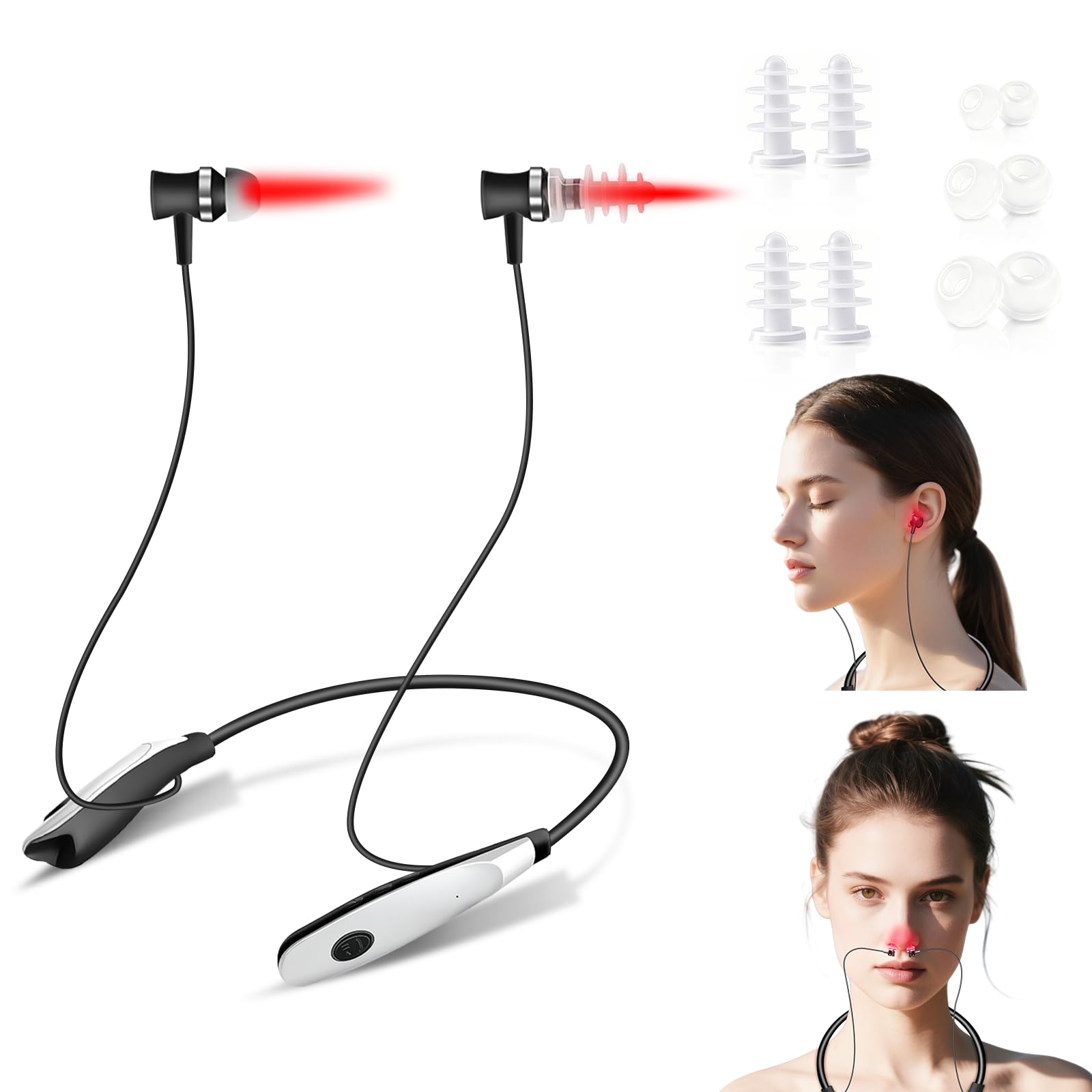 YOEYOU 2-in-1 red light therapy device focusing on the nose for gentle relief