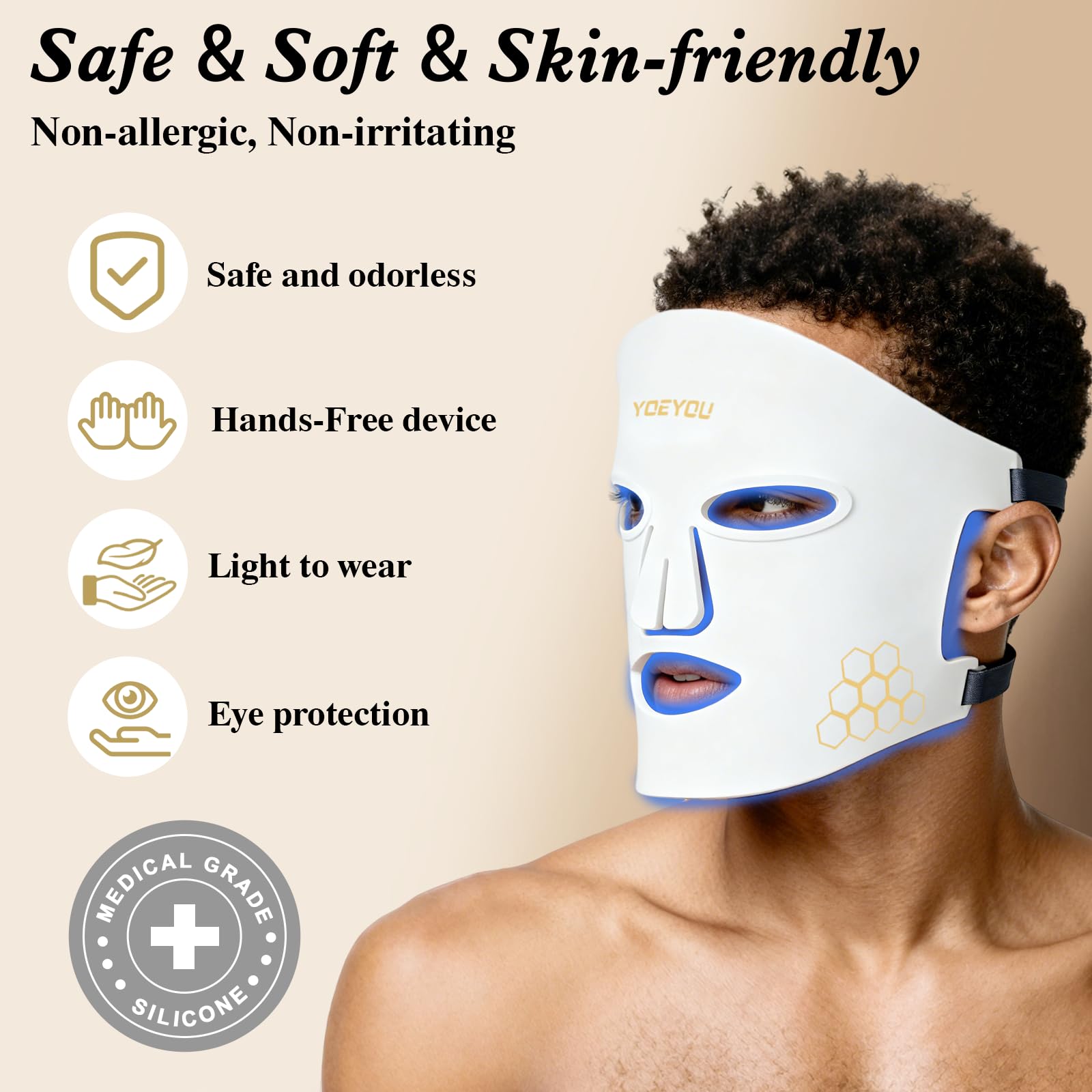 YOEYOU mascarilla ajuste de correa para mayor comodidad