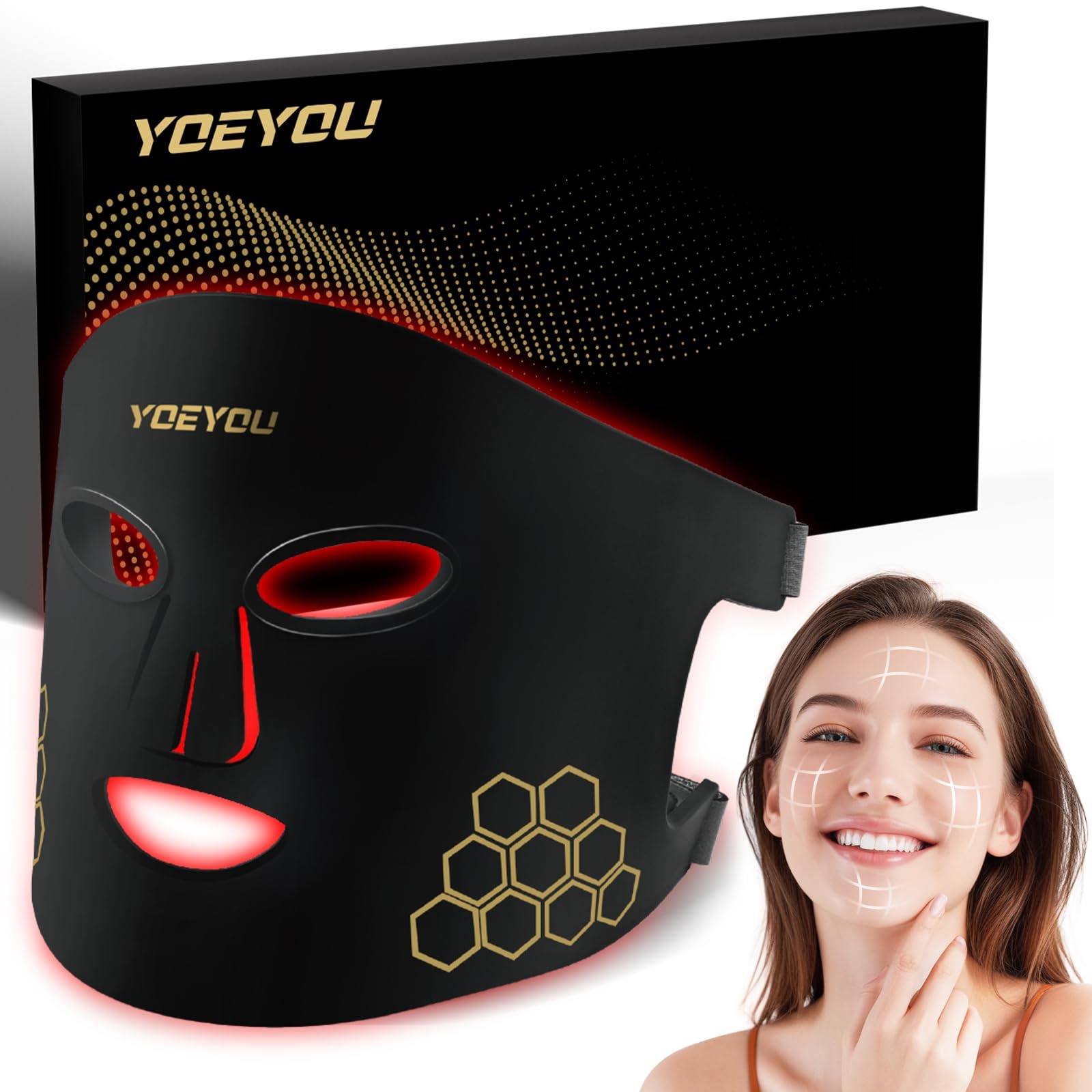 Mascarilla YOEYOU con luz roja 850nm para rejuvenecimiento suave