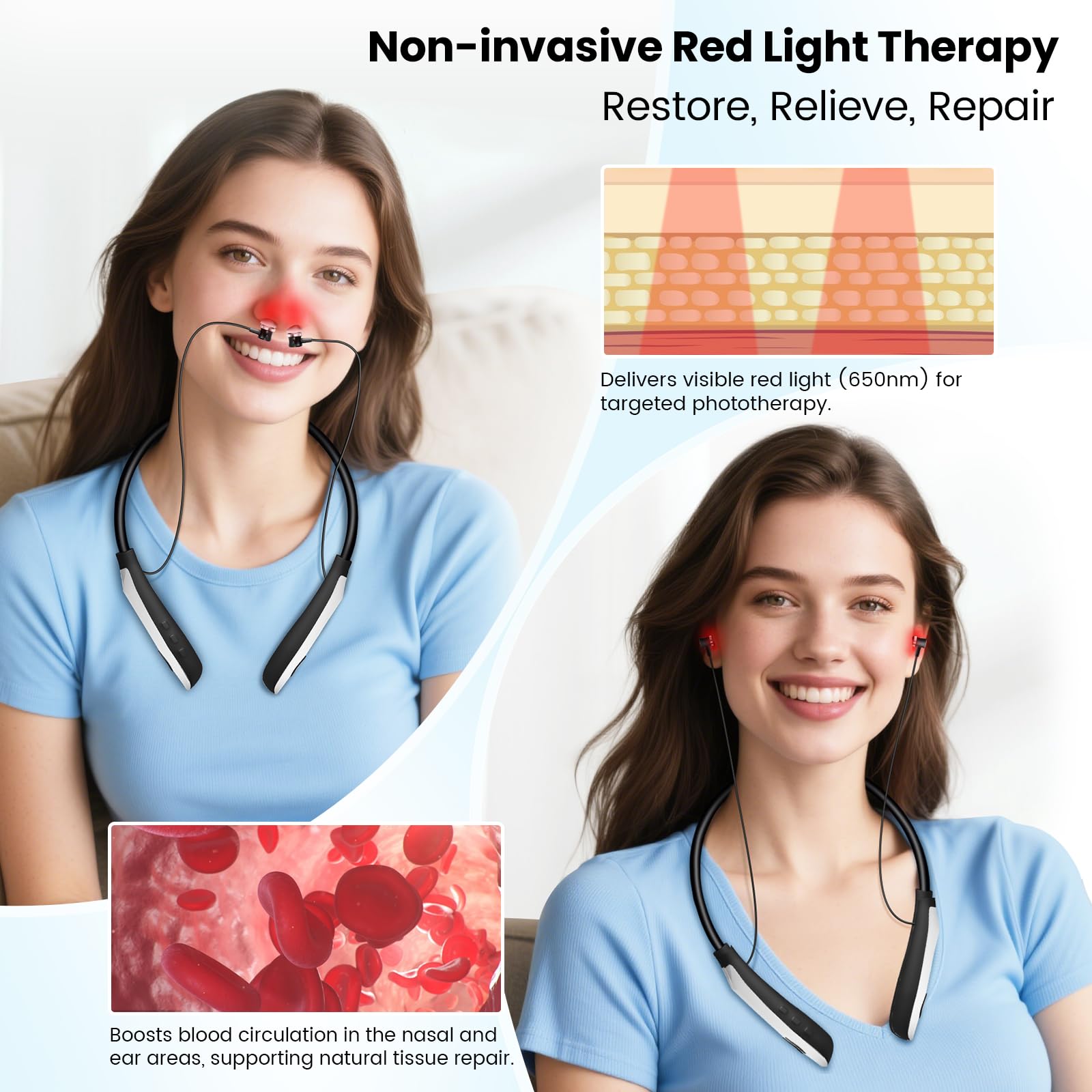 YOEYOU neck-wearable design enabling hands-free use during sessions
