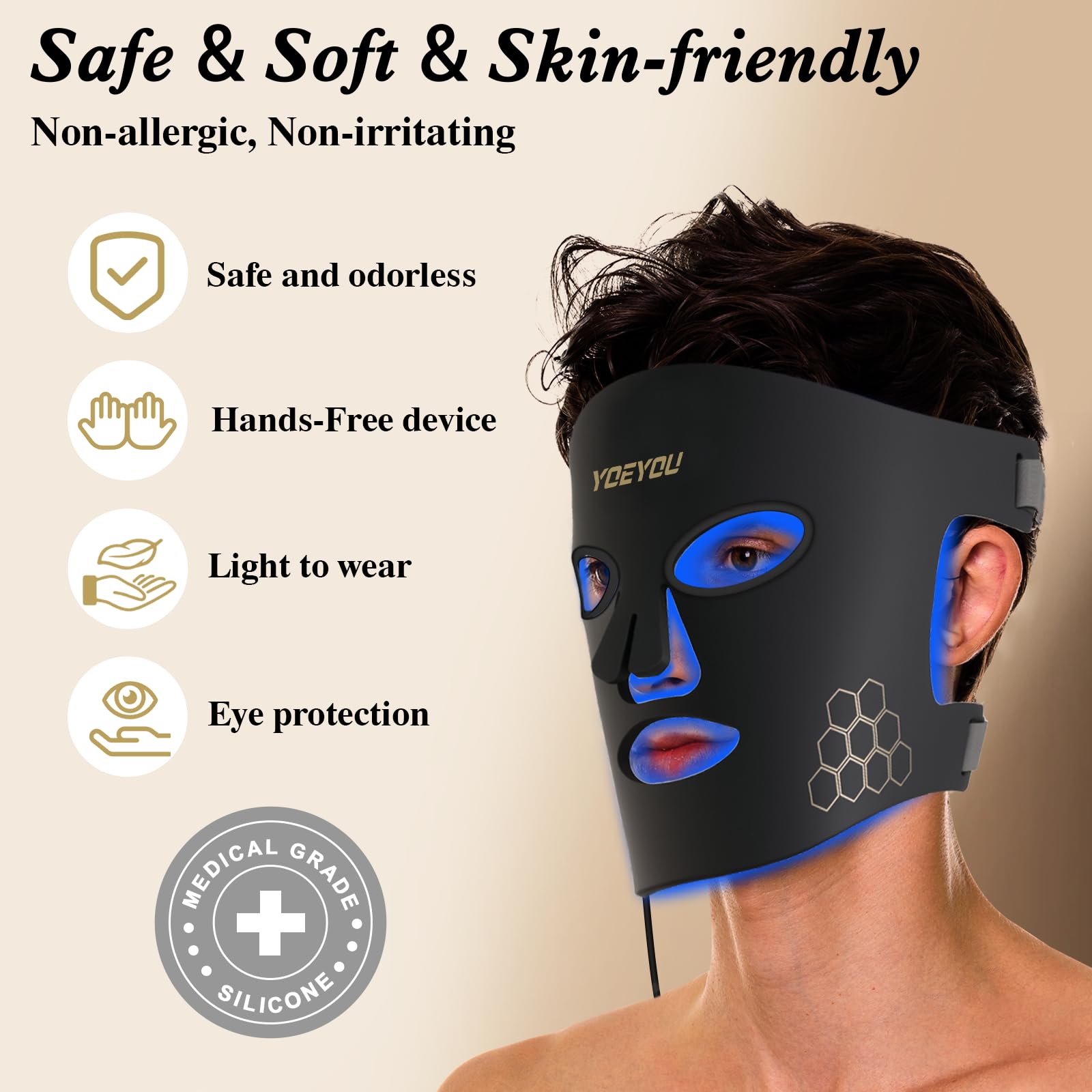Correas ajustables de la mascarilla YOEYOU para ajuste preciso