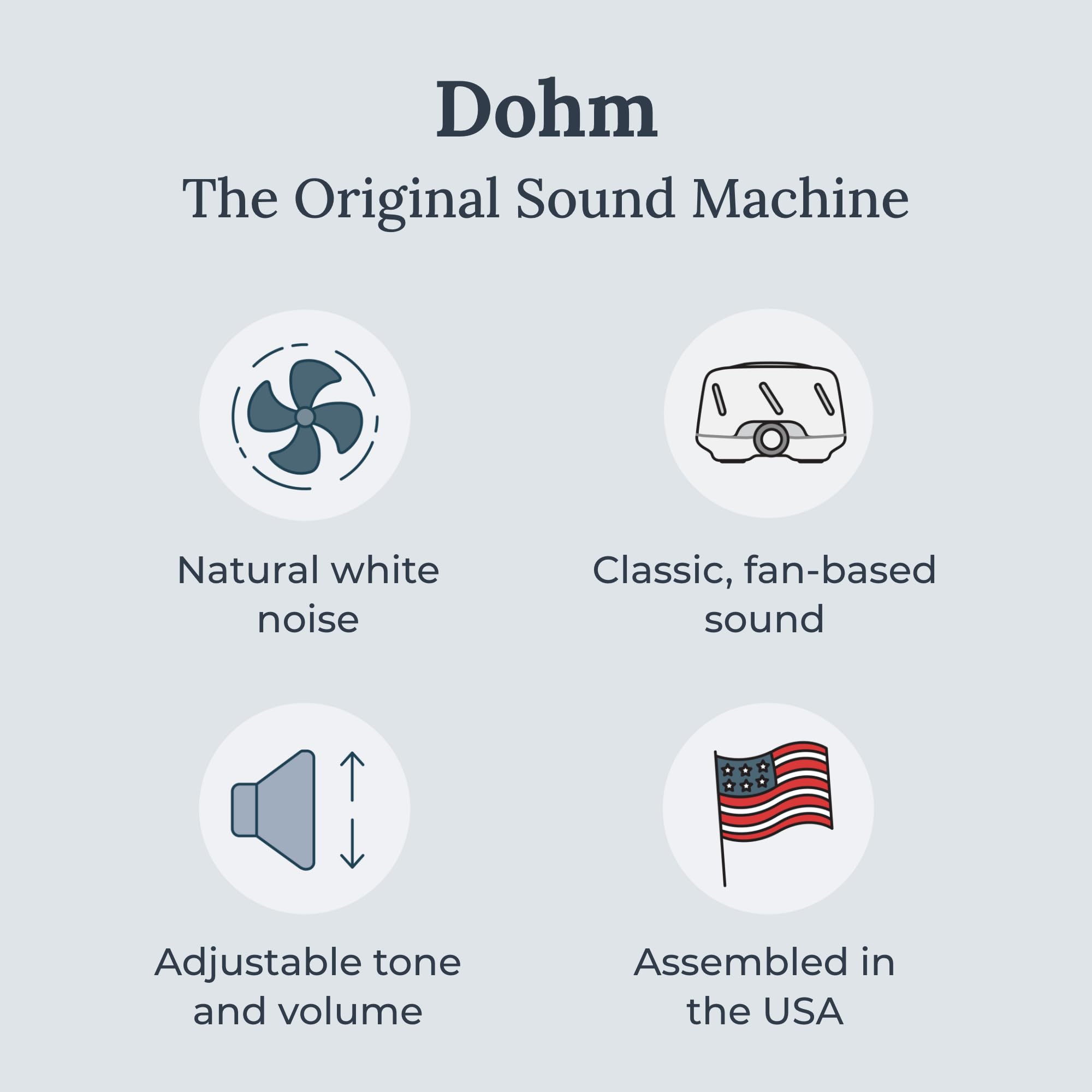 YOGASLEEP DOHM, botones de ajuste de doble velocidad para personalizar el sueño.