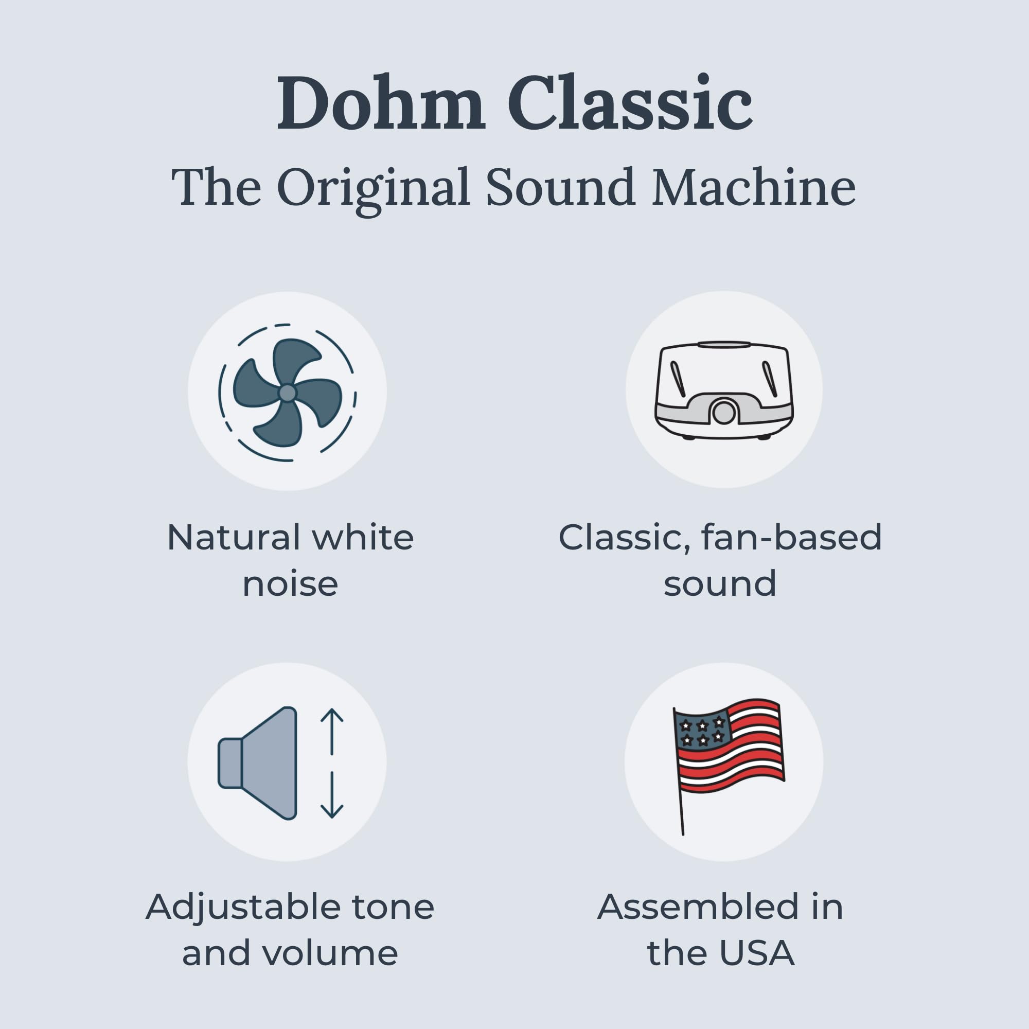 YOGASLEEP Dohm Classic: dos velocidades para ajustar tono y volumen