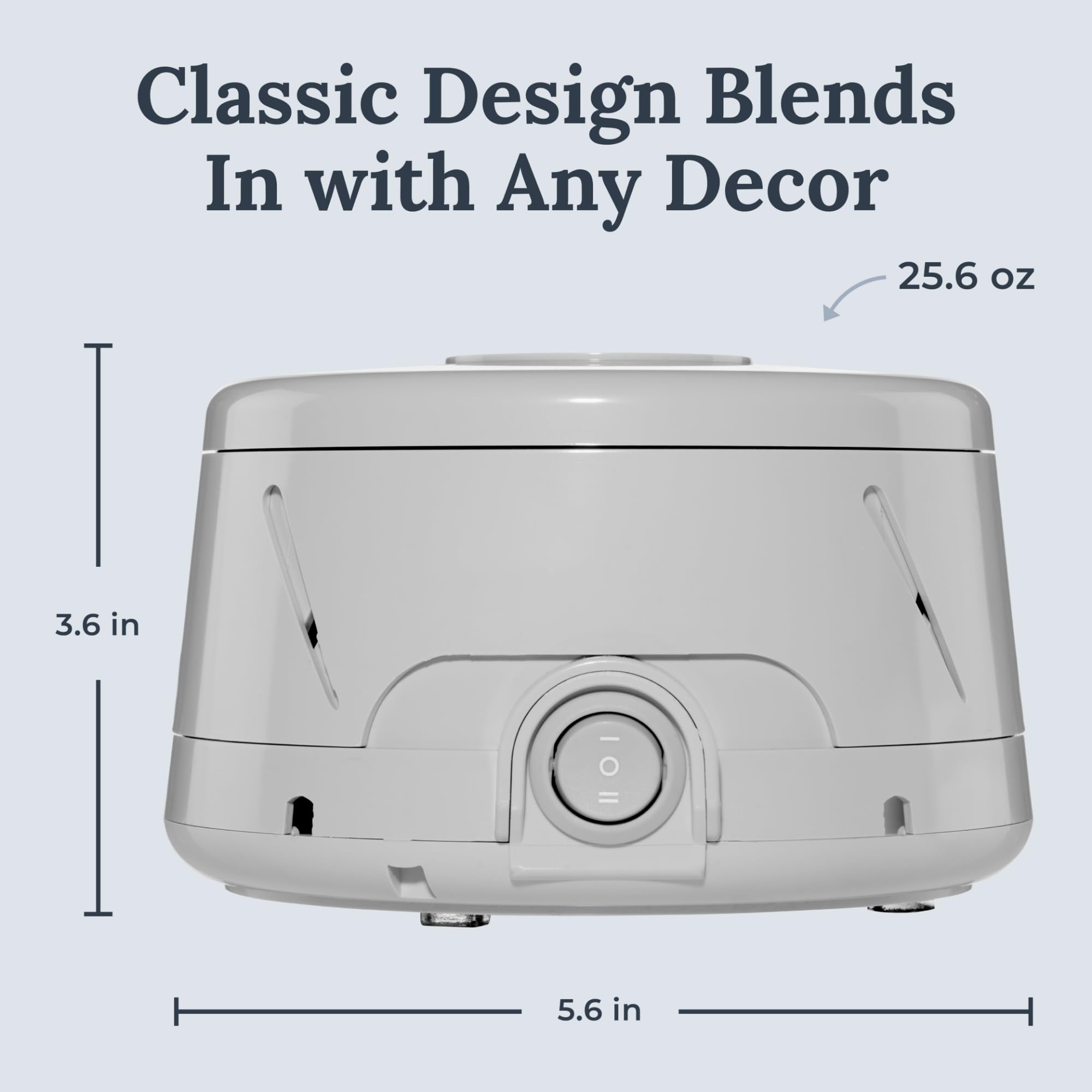 Yogasleep Dohm Classic Gris, diseño clásico que encaja en cualquier habitación