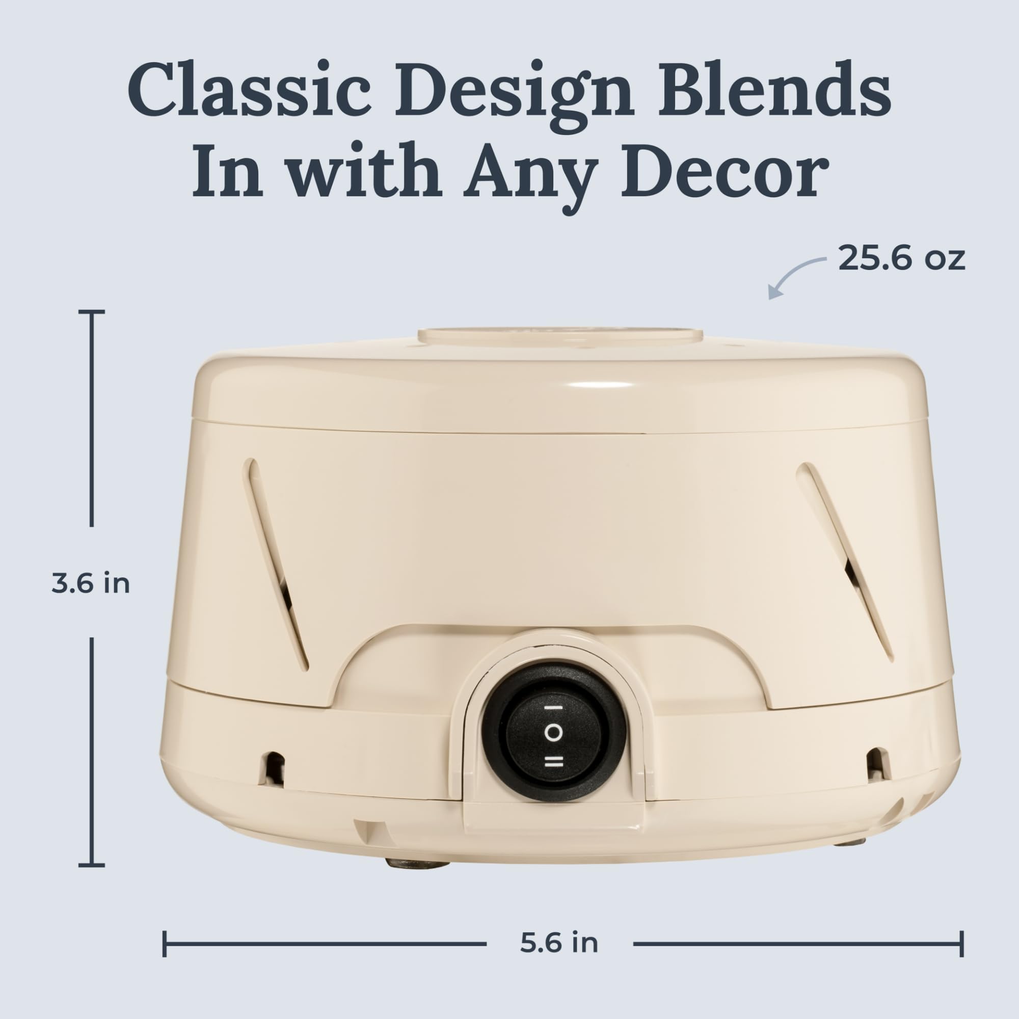 Yogasleep Dohm Classic tono tan hecho a mano en EEUU para calidad.