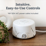 Yogasleep Dohm Classic uso sencillo: enchufe, interruptor y sonido agradable.