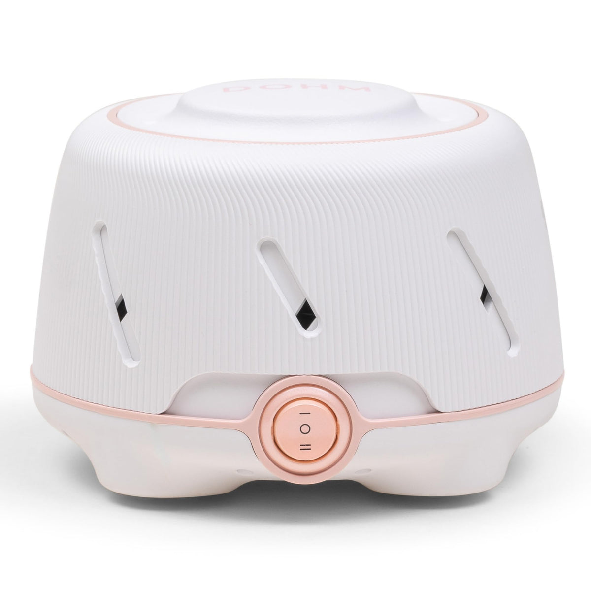 Yogasleep Dohm blanco, vista frontal, sonido natural para dormir mejor.