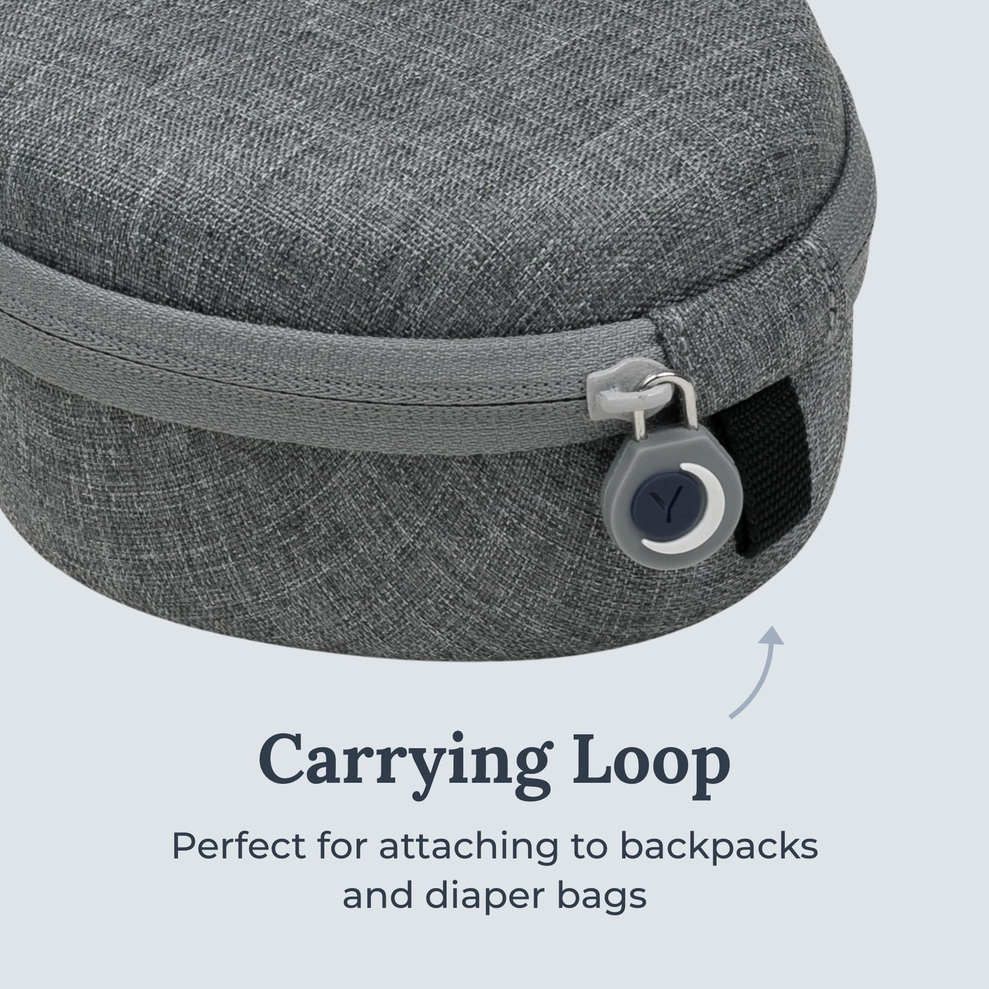 Interior bolsillos del estuche Yogasleep organizan cables y accesorios