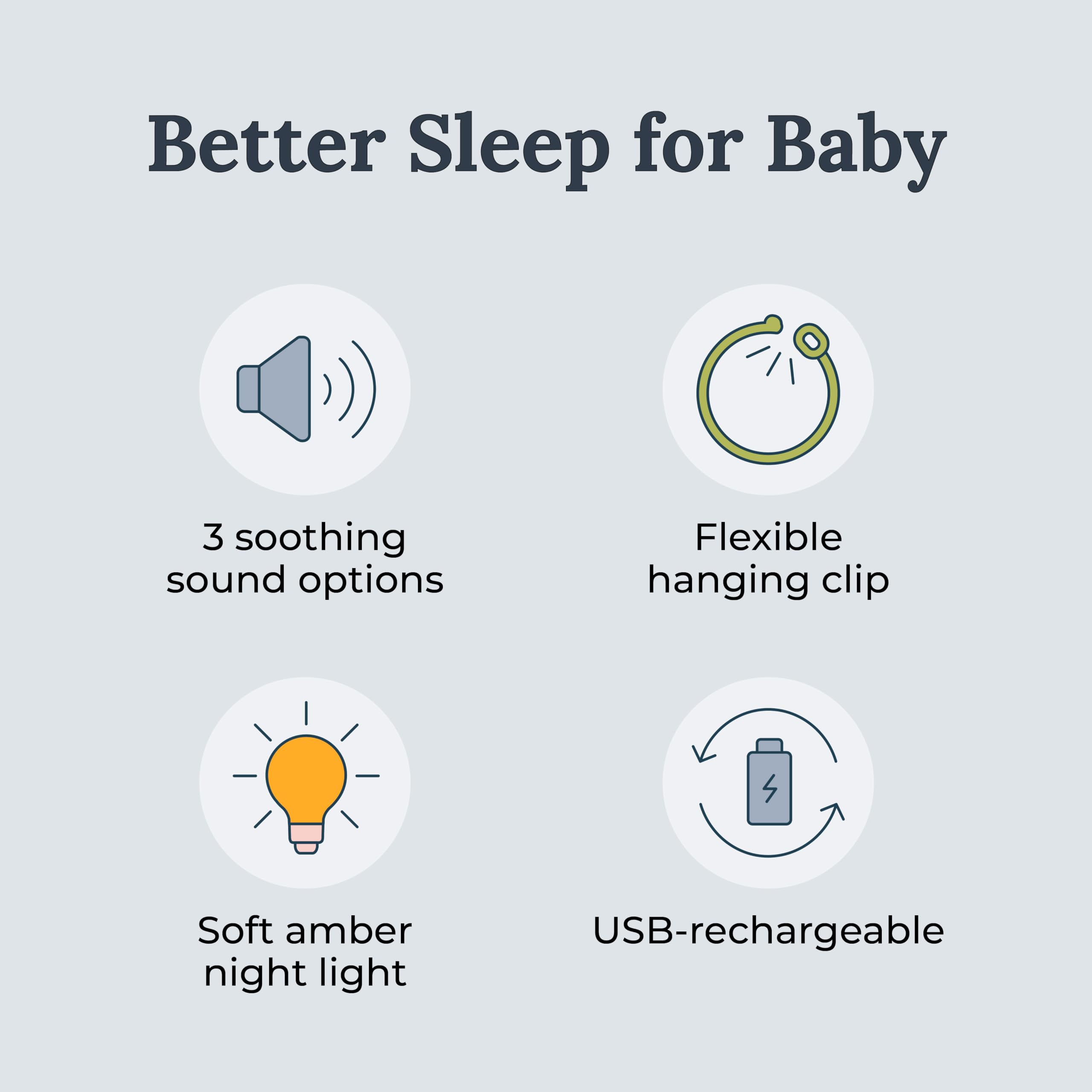 YOGASLEEP Hushh luz nocturna ámbar suave para guiar sin despertar al bebé