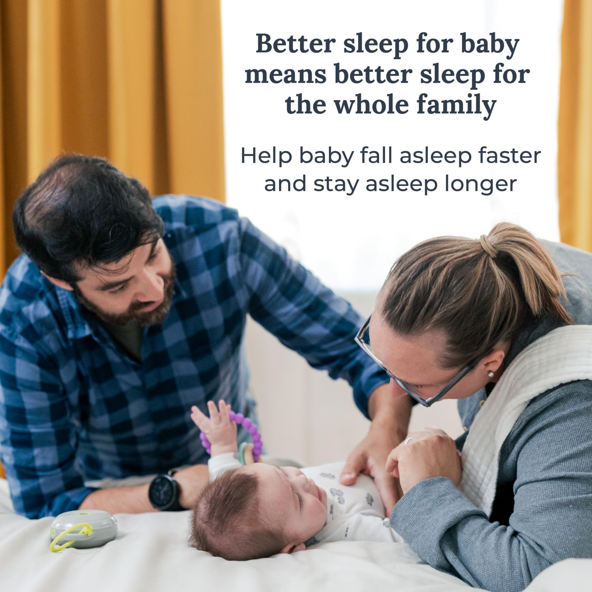 Yogasleep Hushh uso con una mano y bloqueo infantil.