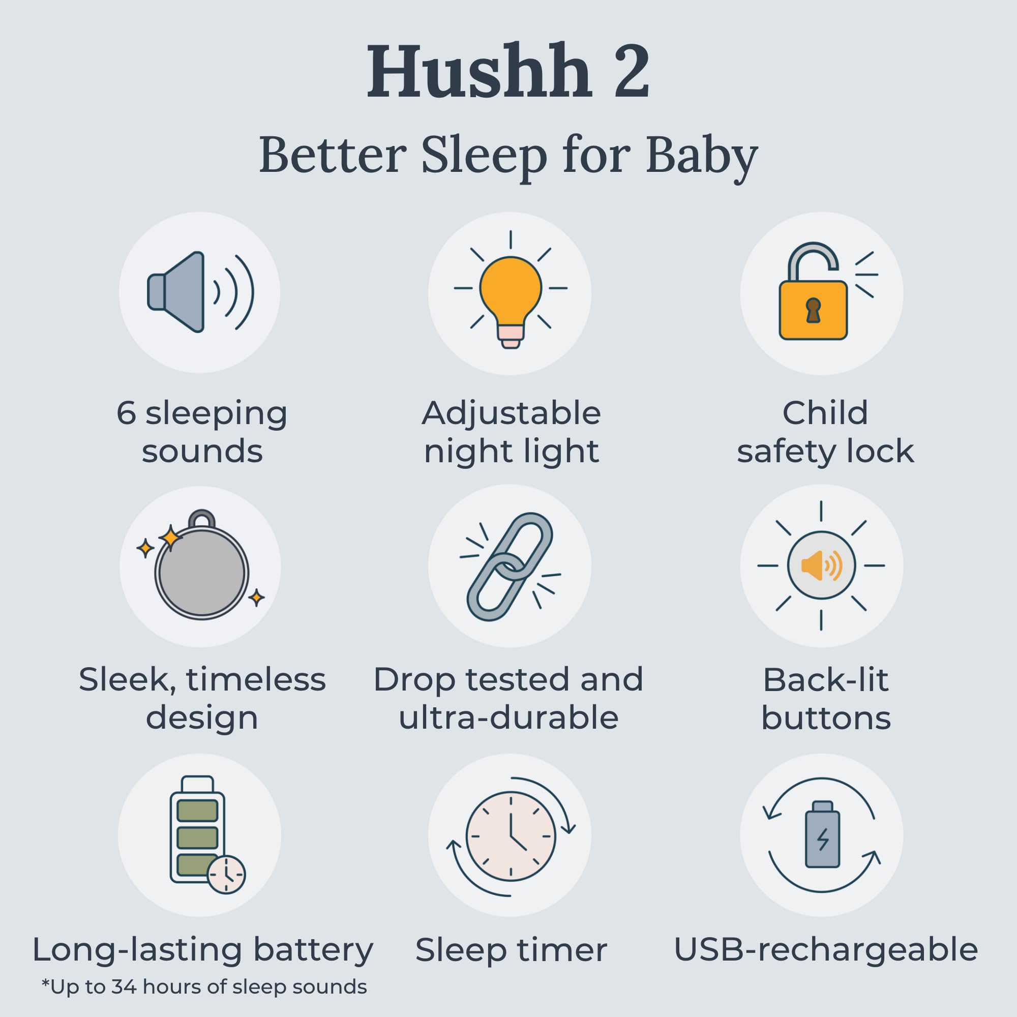 Yogasleep Hushh2 portátil para viajes y momentos de descanso.