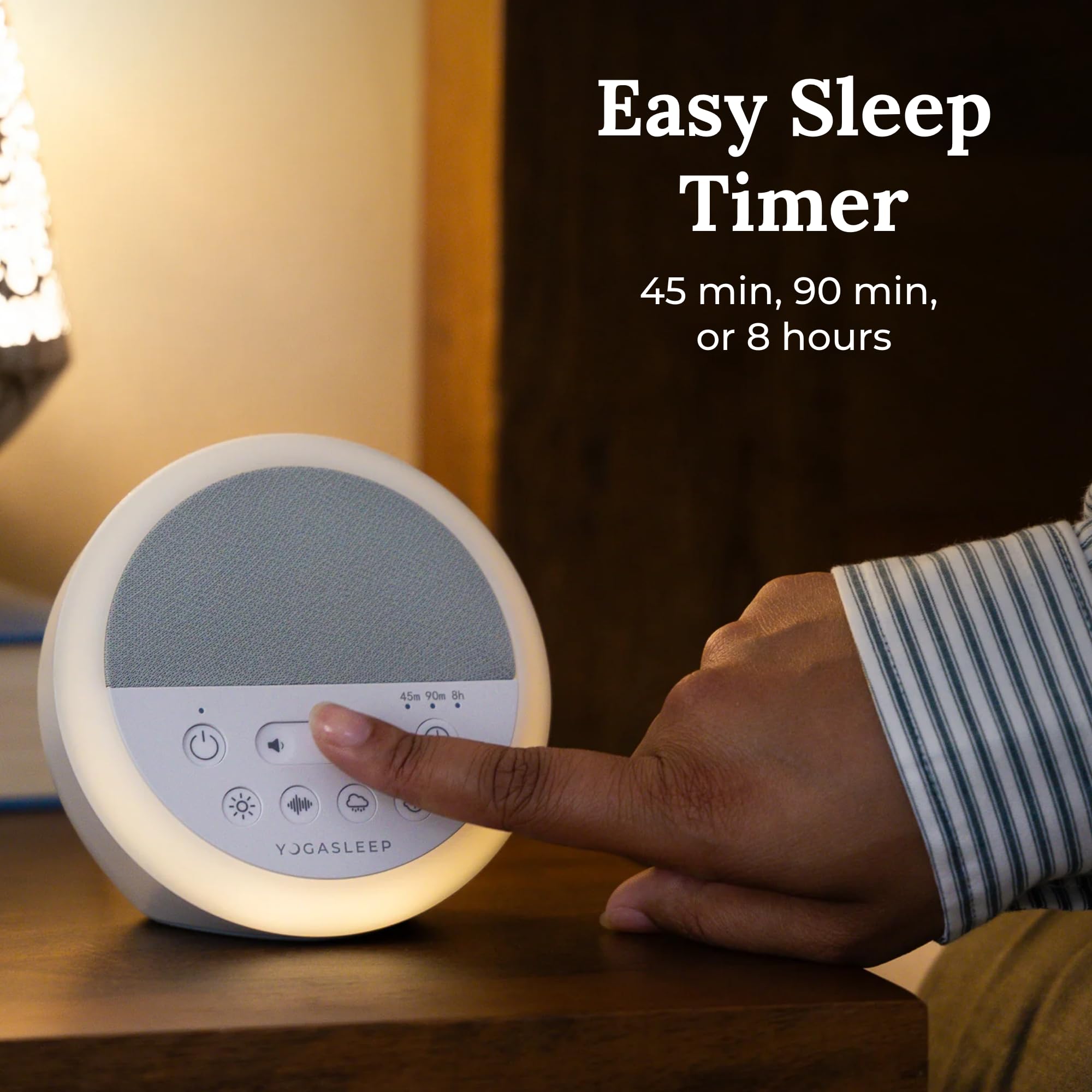 Yogasleep Nod presenta un diseño-moderno que encaja con cualquier habitación.