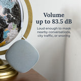 Yogasleep Travelcube, batería recargable USB, uso prolongado para viajes y silencio continuo.