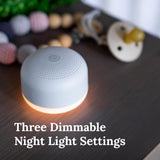 Yogasleep Mini de Viaje, luz ámbar suave que no interrumpe el sueño.