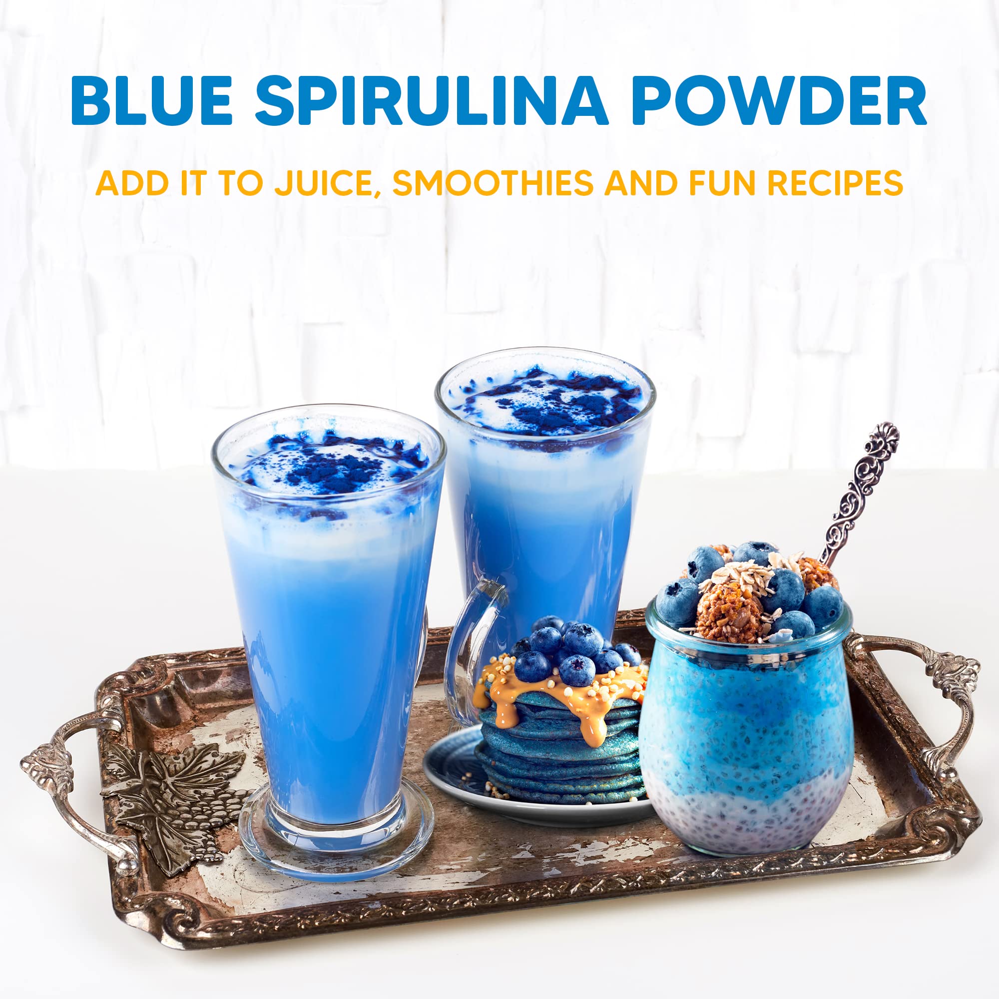 Yogi Super Foods polvo espirulina azul para energía suave diaria