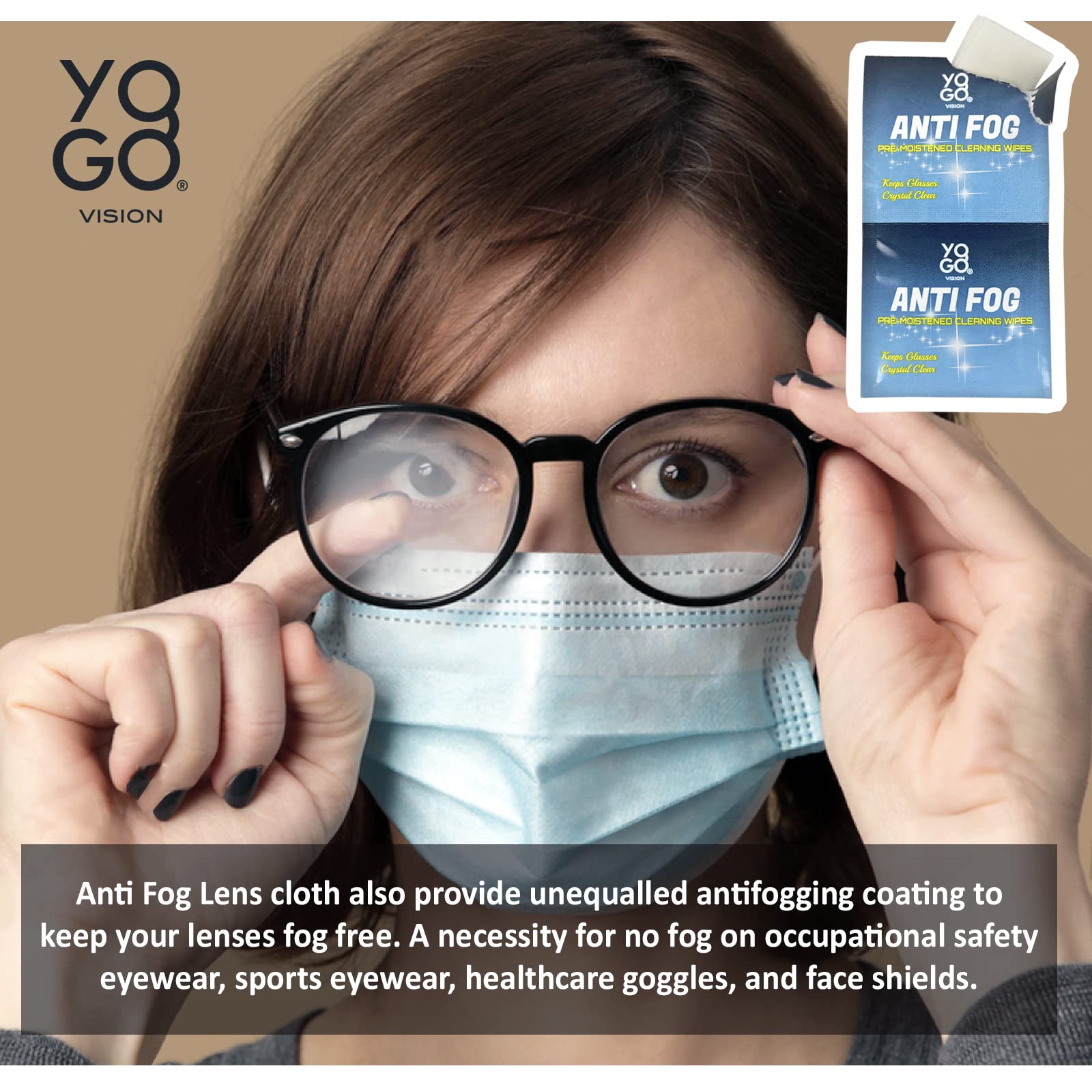 Yogo Vision: toallitas antivaho para gafas de natación, claridad al sumergirse.