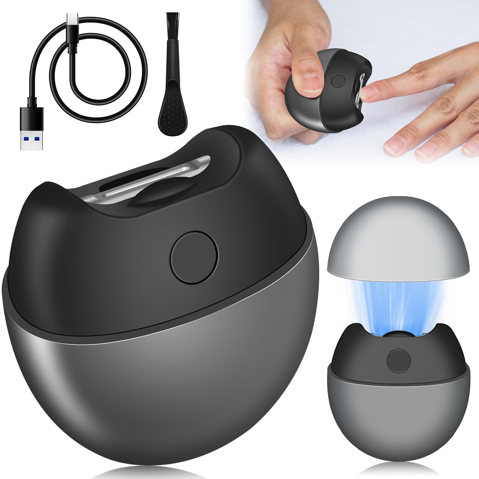 Cortaúñas eléctrico Yoiilifee con luz, para visibilidad y precisión en uñas.