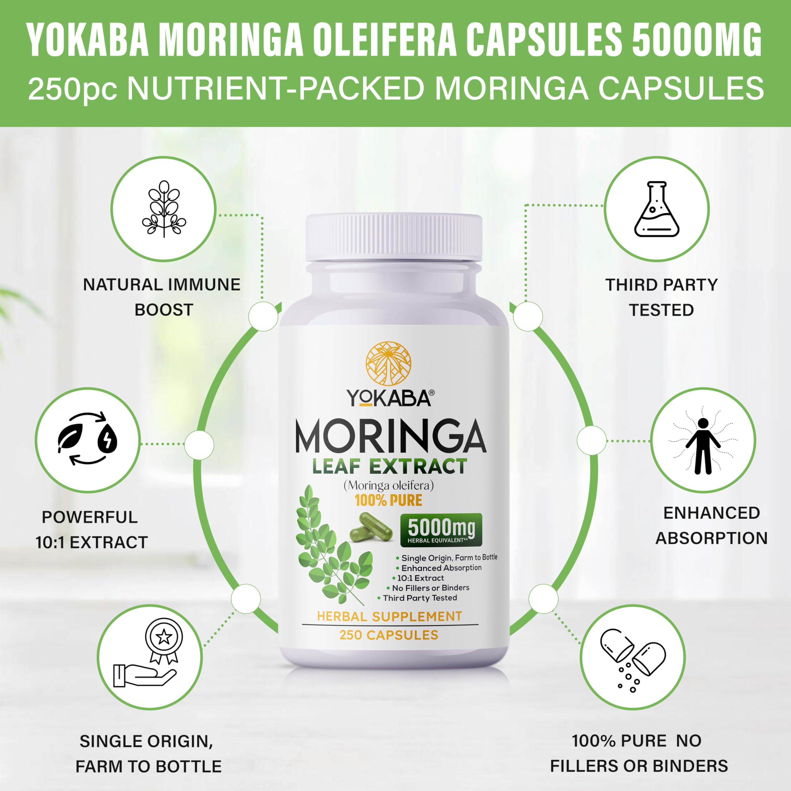 Yokaba Moringa: vitaminas y minerales para apoyo inmune natural