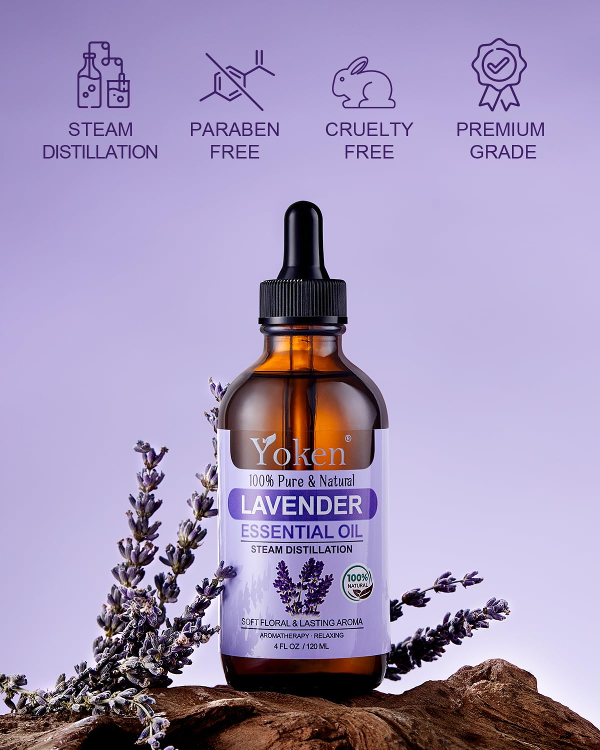 Yoken Lavanda: destilación al vapor resalta notas florales suaves