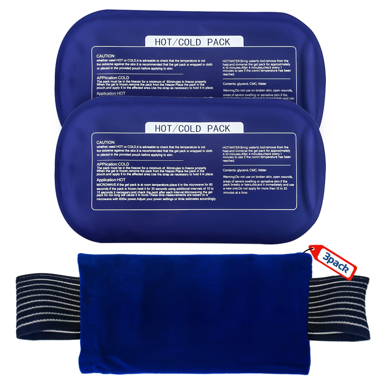 YONSEN compresas hielo rodilla con correa ajustable para alivio dirigido.