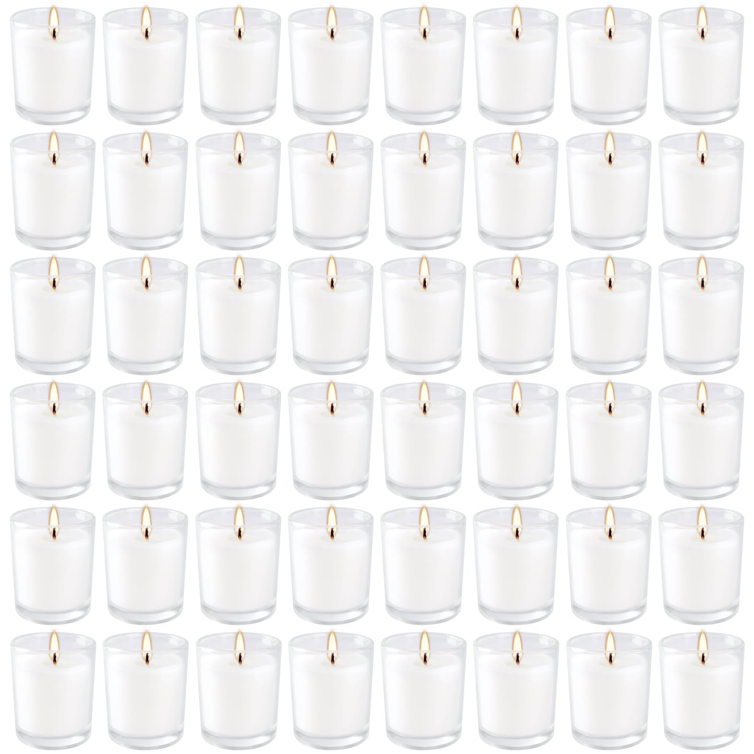 Vela votiva blanca de YOROXRG en cristal para iluminación suave en celebraciones.
