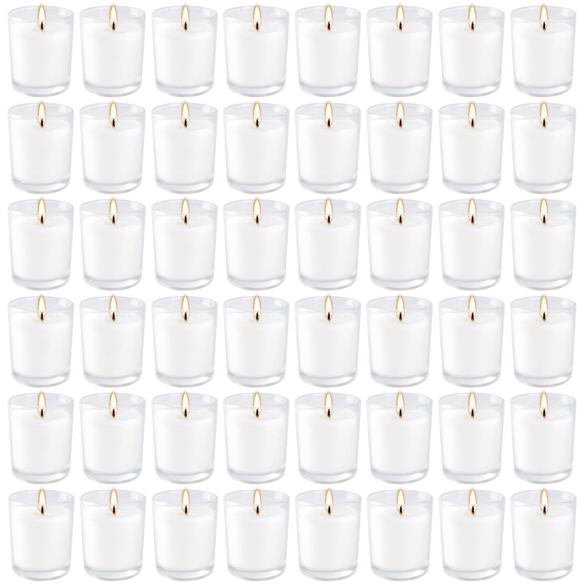 Vela votiva blanca de YOROXRG en cristal para iluminación suave en celebraciones.