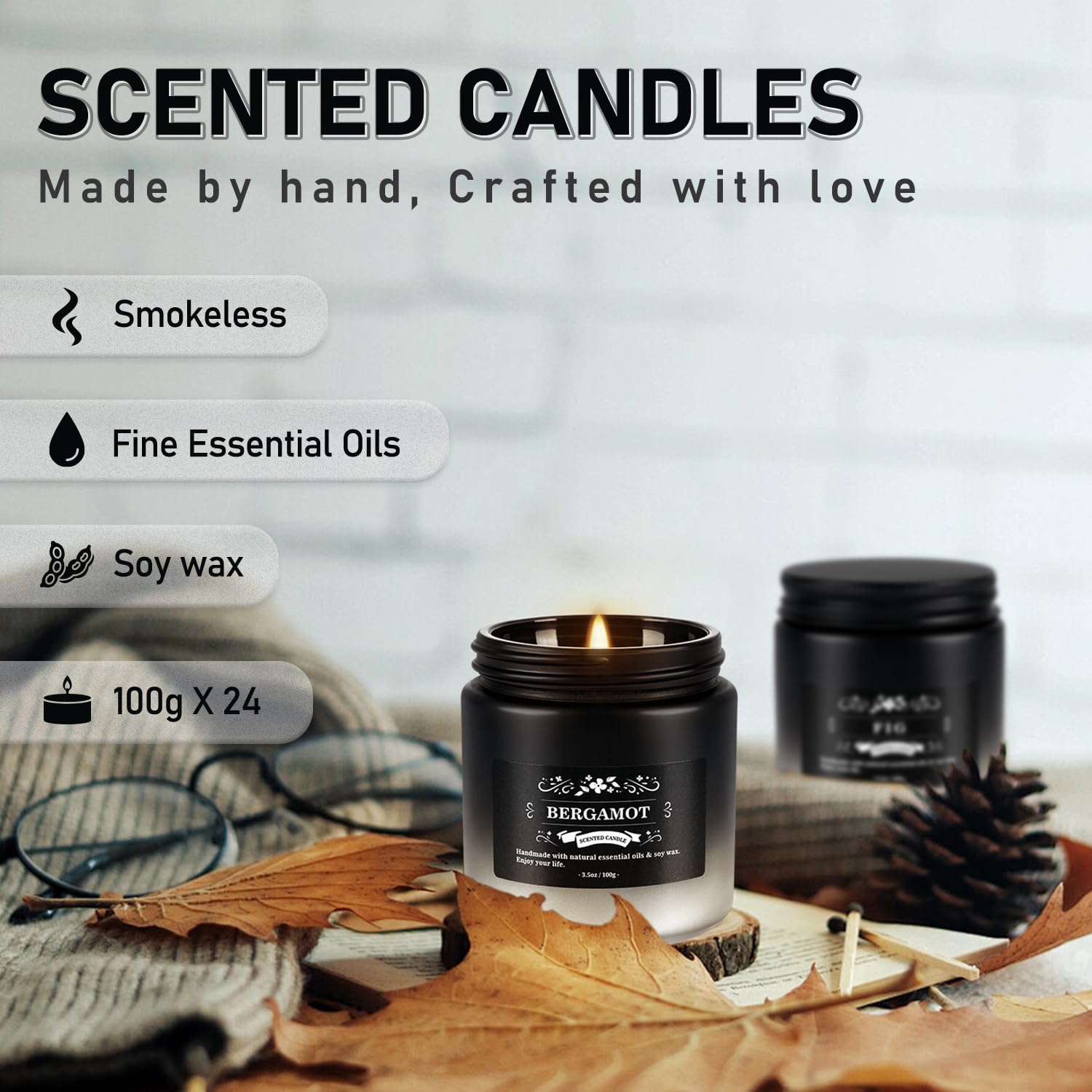 Velas de soya YOROXRG con duración prolongada para mantener el ambiente