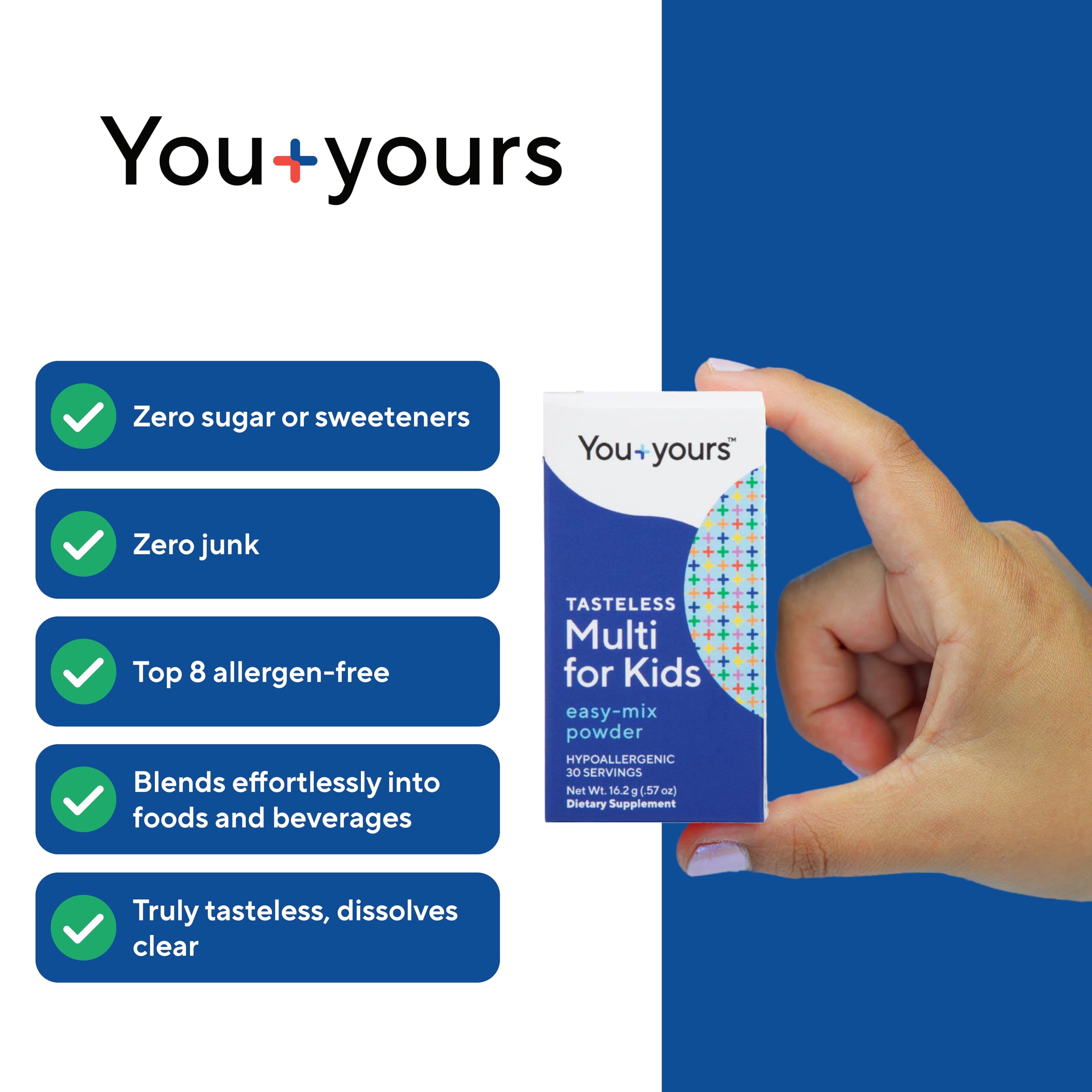 Nueve nutrientes clave de You+yours para el crecimiento.