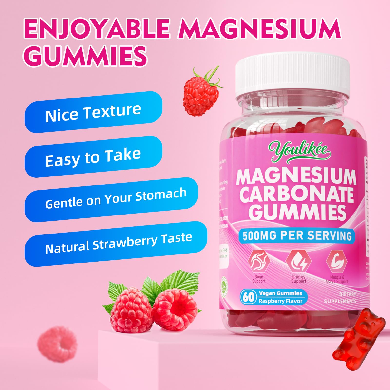 Estilo de vida activo con Youlikee gomas magnesio 500mg para movilidad.