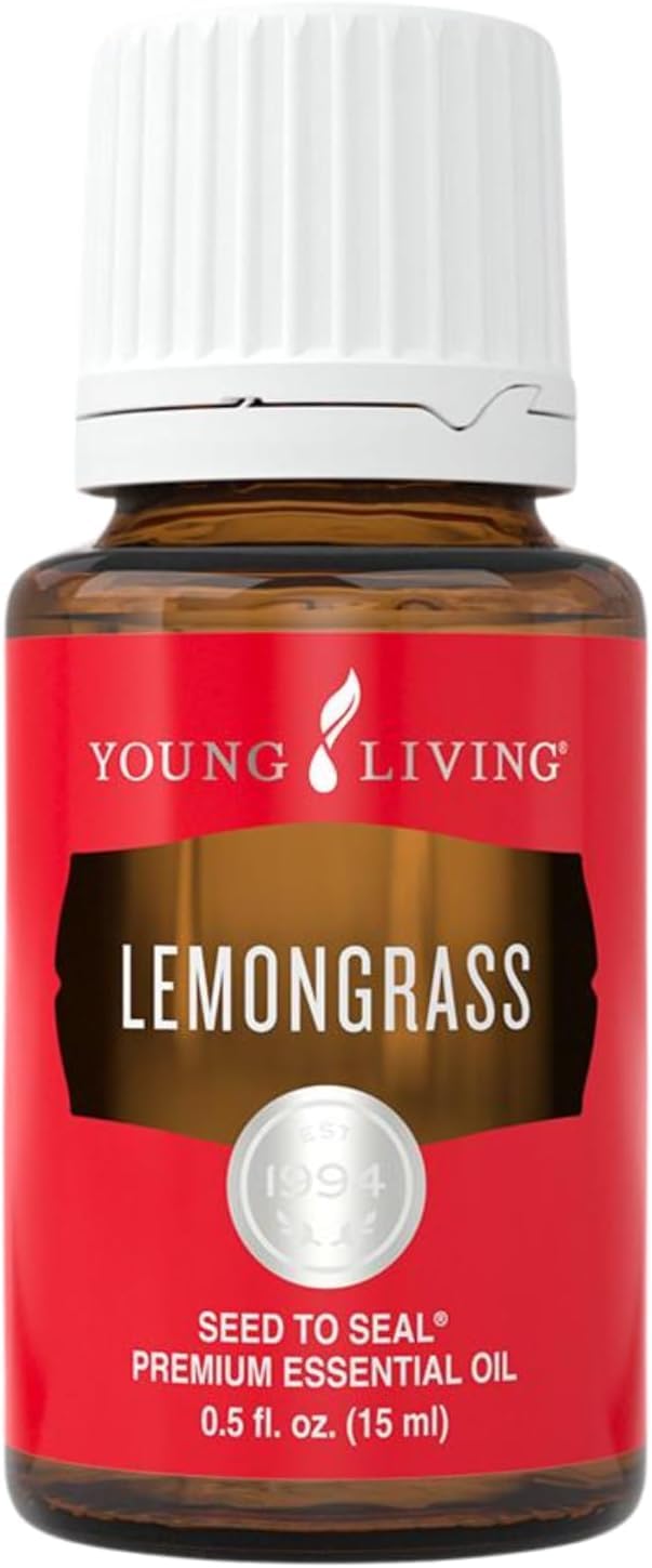 Young Living Aceite esencial citronela, botella vertida, aroma calmante para difusor.