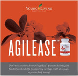 Young Living AgilEase: etiqueta que destaca beneficios e ingredientes clave.
