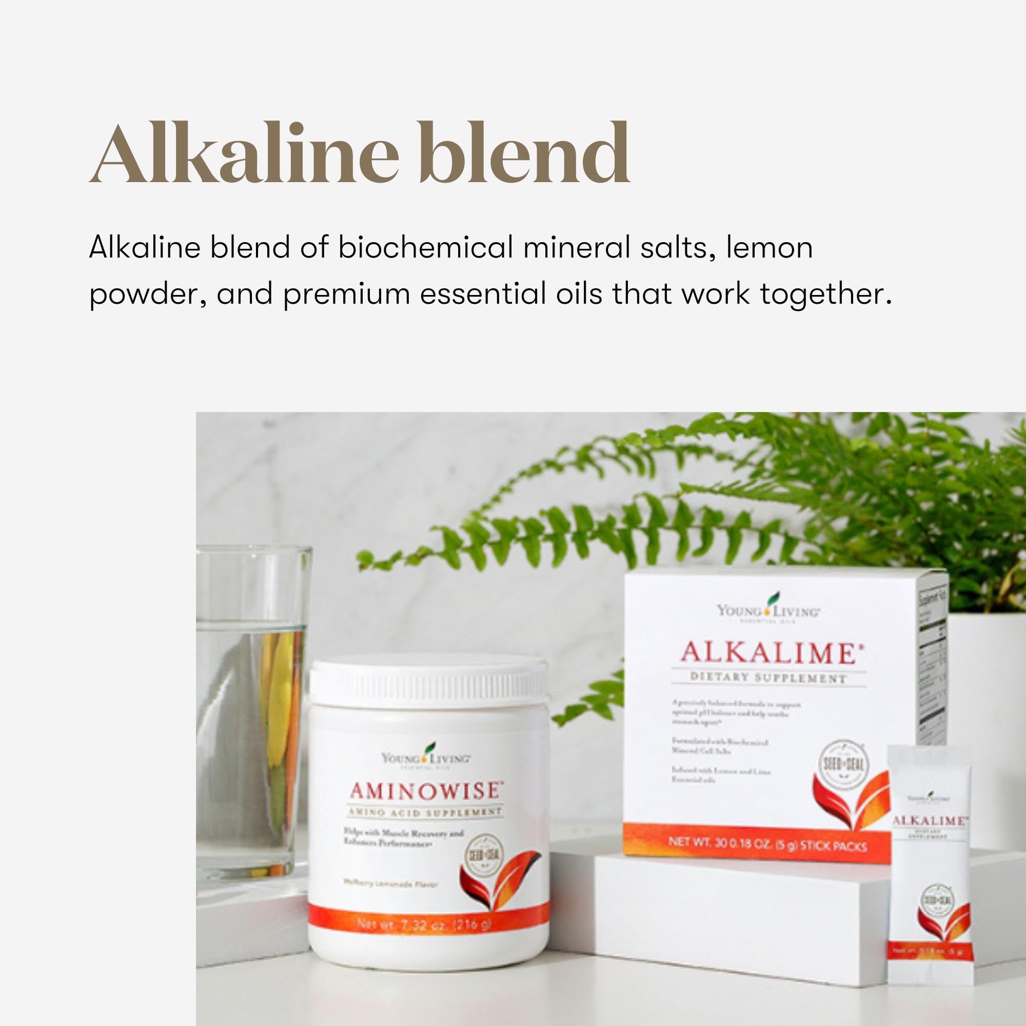Young Living AlkaLime, aceites de limón y lima para sabor natural y revitalizante