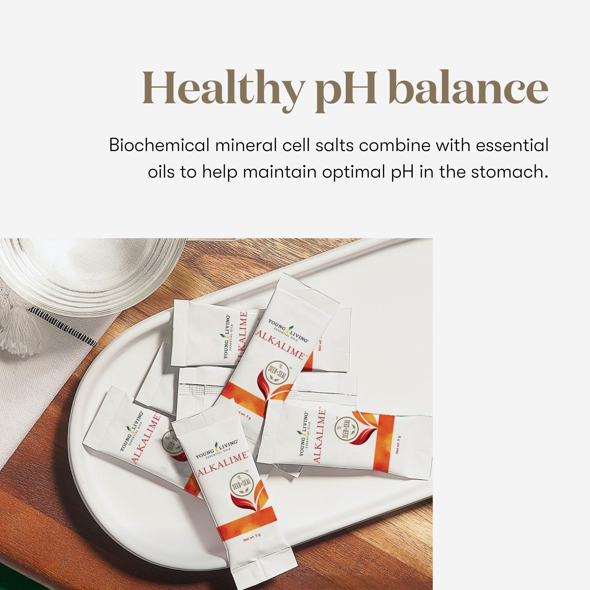 Young Living AlkaLime, bolsitas individuales, textura efervescente para beber