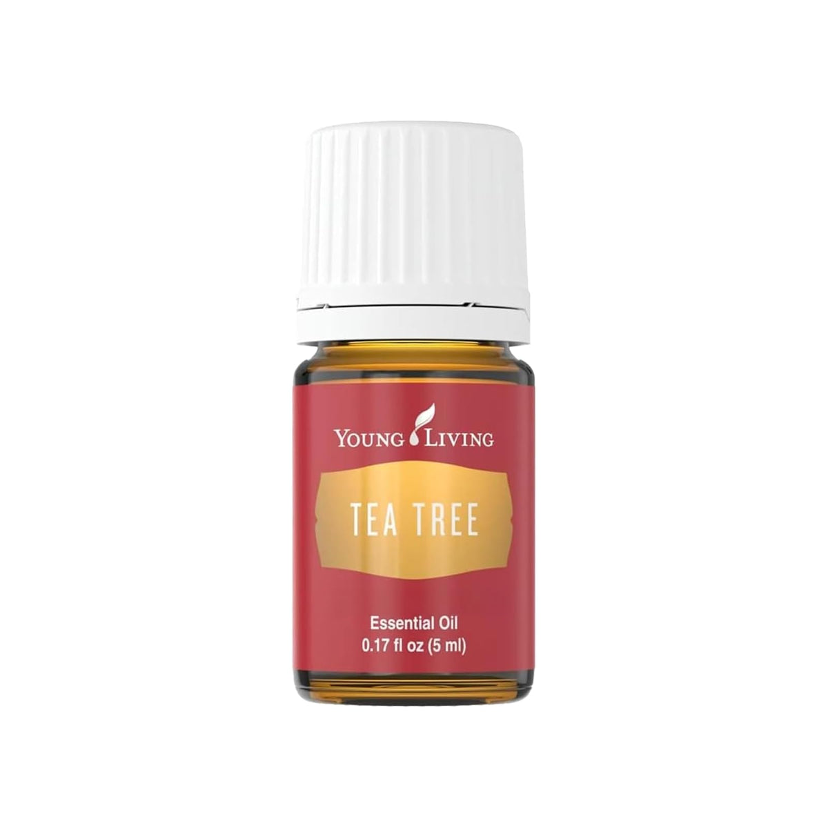 Botella de 5 ml de Young Living aceite de árbol de té para uso cosmético suave.