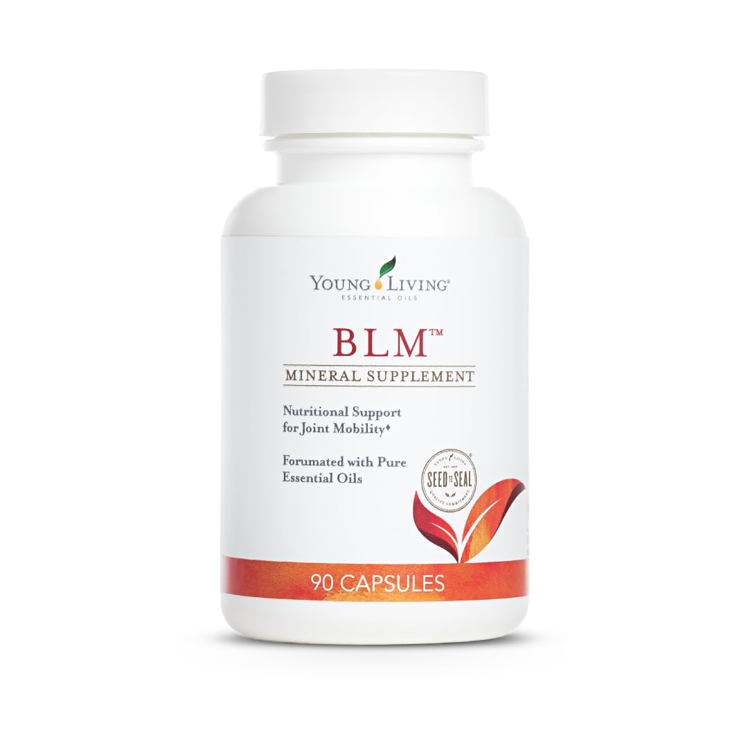 Young Living BLM Cápsulas: empaque limpio para uso diario y bienestar articular.