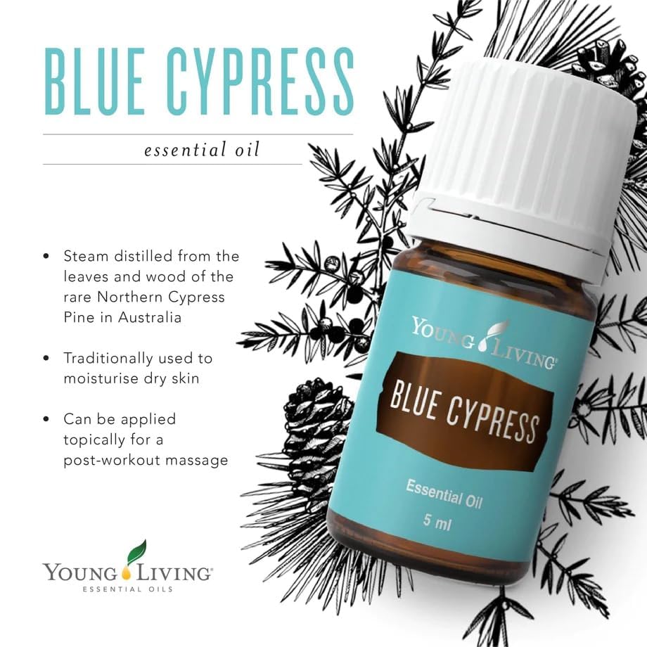 Aroma energizante de Blue Cypress para actividades al aire libre.