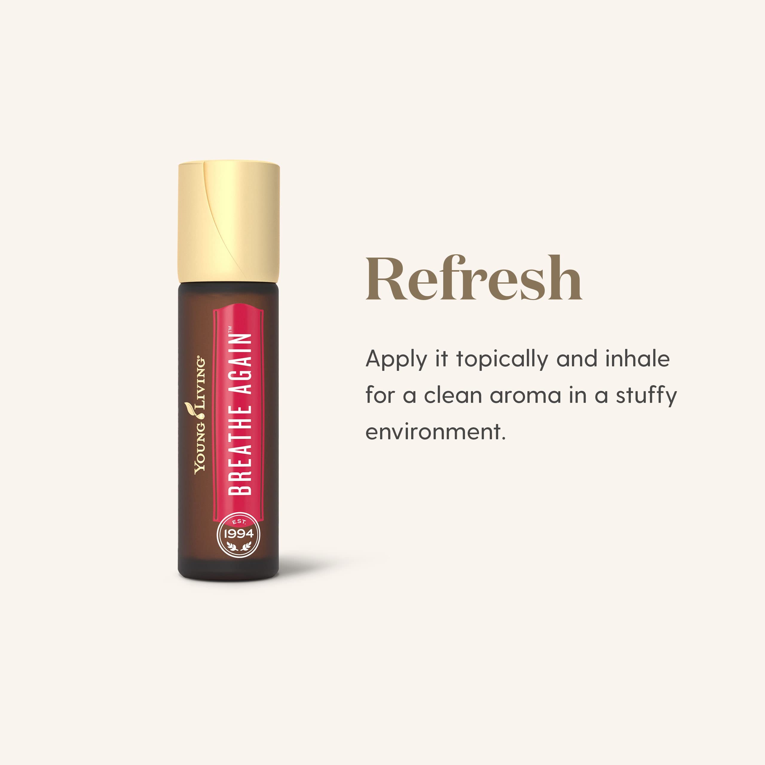 Young Living Breathe Again Roll-On: formato compacto ideal para viajes