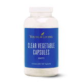 Young Living Cápsulas Vegetales Transparentes de 250, aptas para veganos y sin OGM.