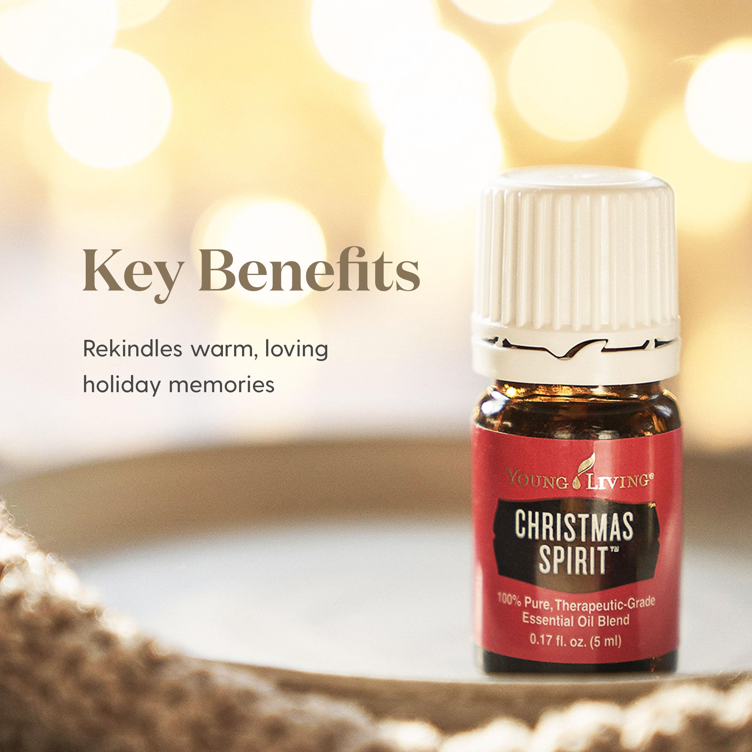 Young Living Christmas Spirit difusor, aroma cálido para reuniones.