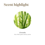 Young Living Citronella aplicación en jardín visual muestra ingrediente para resaltar exterior fresco