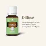 Young Living Citronella spray exterior foco visual útil para repeler insectos y disfrutar