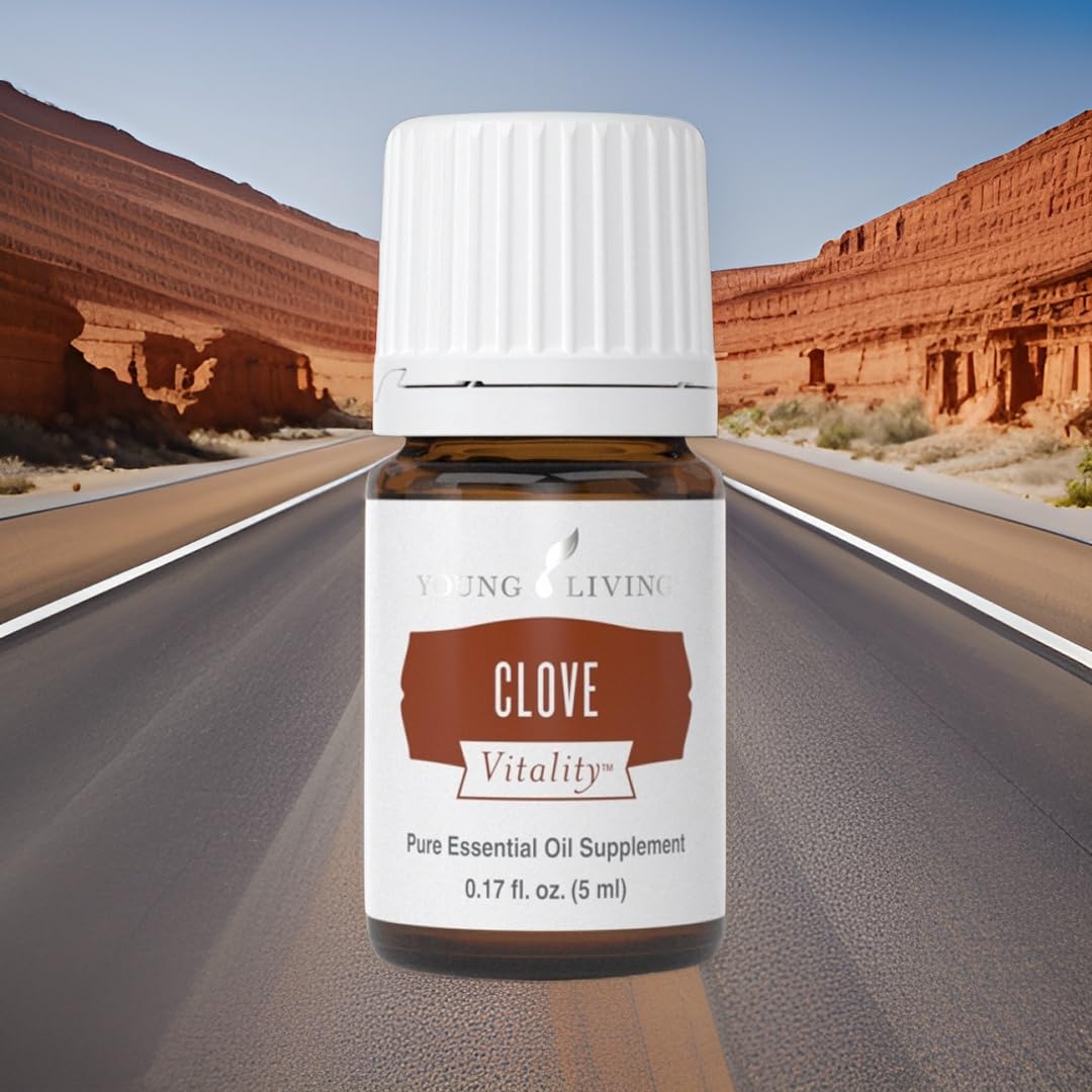 Clavo Vitalidad de Young Living en primer plano, especia aromática.